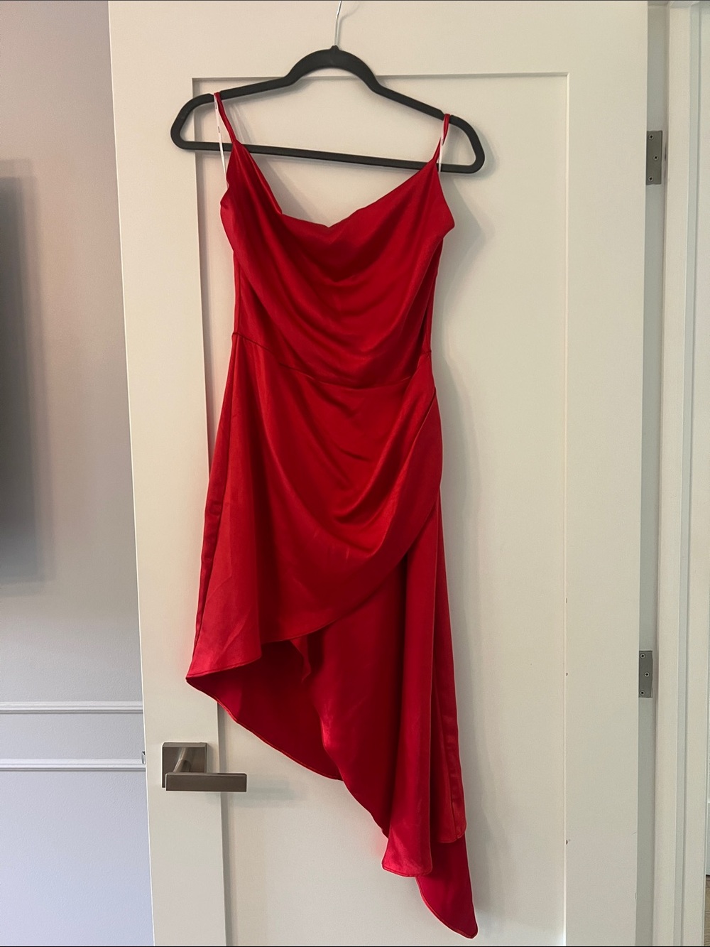 Elliatt Scarlet Draped High-Low Slip Dress